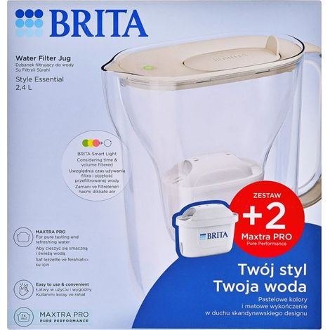 Caraffa filtrante Brita style essential 2,4 l 2 cartucce (1/3)