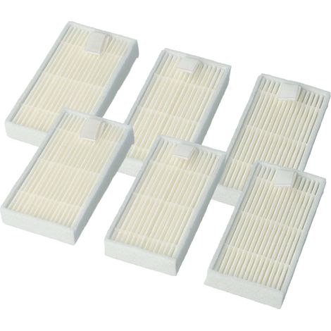 vhbw 6x Staubsaugerfilter kompatibel mit iLife V3s, V50, V5, V5s, V5Pro, X5, V5 Pro, V55, V1, V3 Staubsauger - HEPA-Filter Weiß