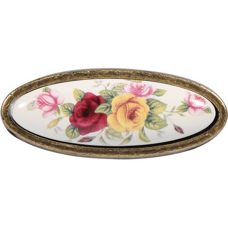 Poignées de porte fleur céramique bronze vintage 8 tailles pour meuble cuisine tiroir armoire penderie bricolage avec vis