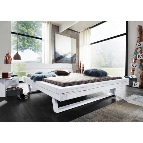 VANCOUVER 710 Letto matrimoniale - in cuore di abete - laccato / bianco 160x200