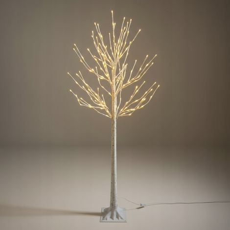 Albero di Natale decorativo con luci LED, betulla, 150 cm, luce bianca calda. (1/5)