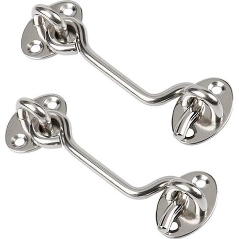 Gancio cabina - ganci antivento - Gancio antivento - Fermaporta - ganci per finestre - Fermafinestre - Gancio per finestre - fermi per finestre - 7,5 cm (1/5)
