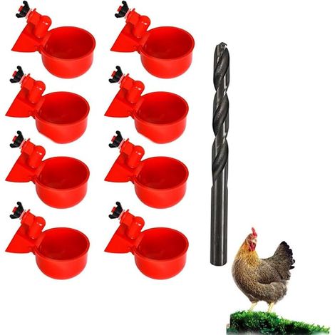 abreuvoirs automatiques de volaille avec perceuse, en plastique - Pour oiseaux, cailles, pigeons, poules (1/5)