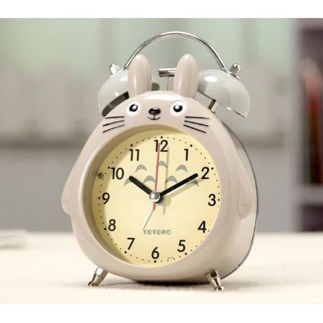 Tapez 5 - Horloge de réveil numérique à Quartz avec veilleuse, dessin animé hibou muet, mignon Totoro anneau (1/5)