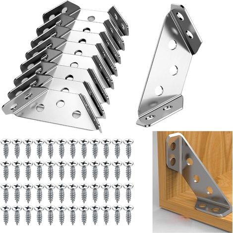 30 Pièces Support De Connecteur, Acier Inoxydable, Épaisseur 1,6 Mm, Fixation Meuble, Pour Chaise Table Armoire (1/5)