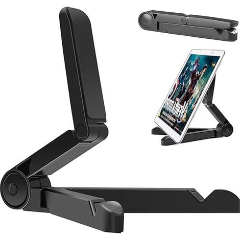 Support Tablette Bureau, Réglables Support Portable Porte Tablette pour iPad Samsung Galaxy et Kindle Fire Tablettes, Support Téléphone Bureau pour iPhone 16 14 15 Pro Max (1/5)