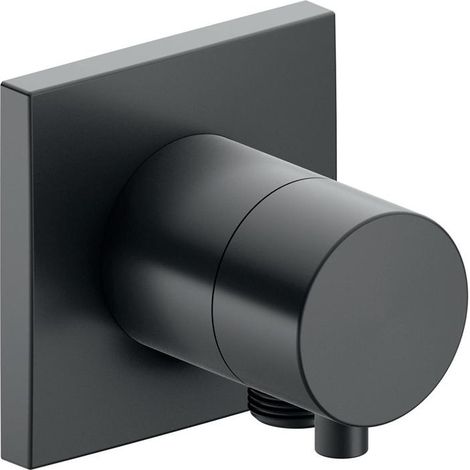 Keuco IXMO Armatur 59548, 3-Wege Umstellventil mit Schlauchanschluss Unterputz, Rosette eckig, Griff Comfort, Farbe: Schwarzchrom gebürstet - 59548131102 (1/5)