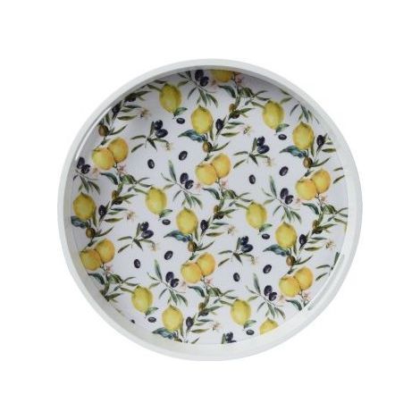 Vaso redondo con estampado de limones 35 cm