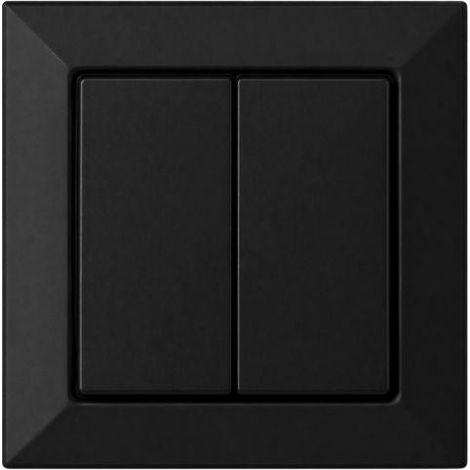 Interrupteur Mural Double Encastré 10A - Noir mat - SILUMEN (1/2)
