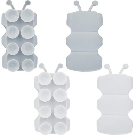 Ensemble de 4 supports de douche en silicone : support pour pommeau de douche, support à ventouse pour pommeau de douche, support mural repositionnable en silicone pour pommeau de douche (1/5)