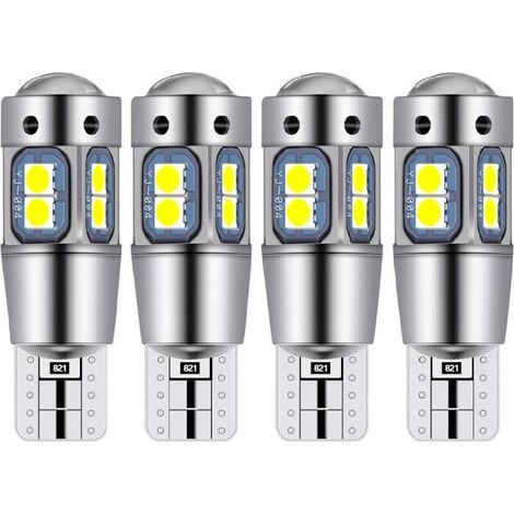 Ampoules LED intérieures pour voiture – T10/W5W, 4 unités, ultra-lumineuses et économiques, compatibles plaque, position, plafonnier (1/5)