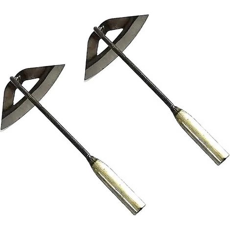 Houe creuse en acier trempé, outil de jardin portable pour labourer le sol - Accessoires de désherbage (2 pièces) (1/5)