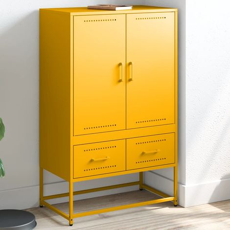 Highboard Senfgelb 68x39x111,5 cm Stahl