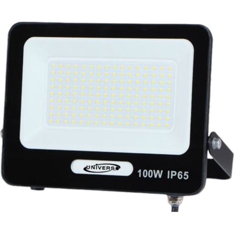 TRADE SHOP - Faro Proiettore Smd Led Floodlight 100w Slim Ip65 Nero Luce 3000k 4000k 6500k Ek05-100w-n - -Bianco Naturale      -