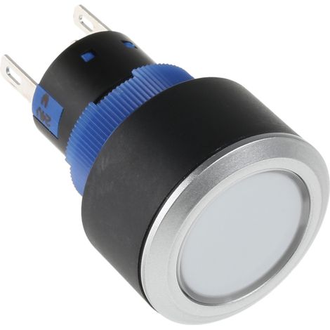 Bouton-poussoir, Momentané lumineux, LED Blanc, Unipolaire à deux directions (1RT), 3 A, 5 A, Transparent, Montage (1/4)