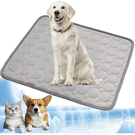 Tapis de refroidissement pour animaux de compagnie, couverture rafraîchissante pour chien, matelas pour animaux de compagnie, pour l'été, 100 x 70 cm, XL, gris, XL (1/5)