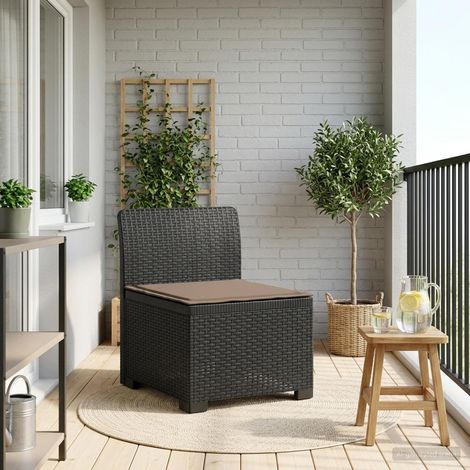 vidaXL Sillón Individual de Jardín con Cojín Apariencia de Ratan PP (1/5)