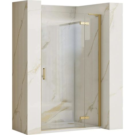 PUERTA de DUCHA REA HUGO 80 GOLD BRUSH + PROFIL (1/5)