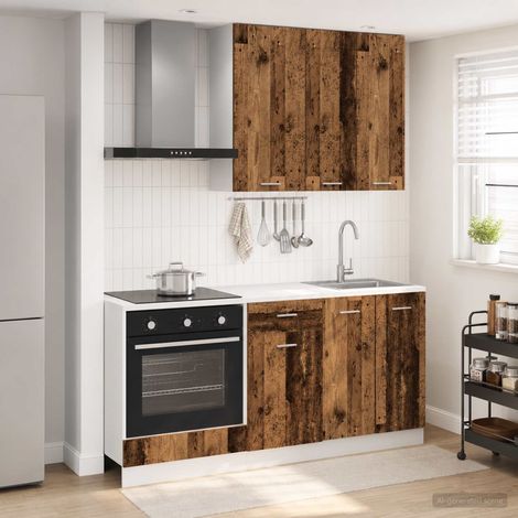 vidaXL Unité de cuisine LYON 5 pcs Bois ancien Bois d'ingénierie (1/5)