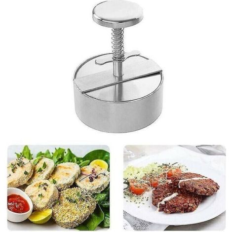 Presse à hamburger, moule à steak haché en acier inoxydable 304 avec échelle pour les réunions de famille, les barbecues Étiquette (1/4)