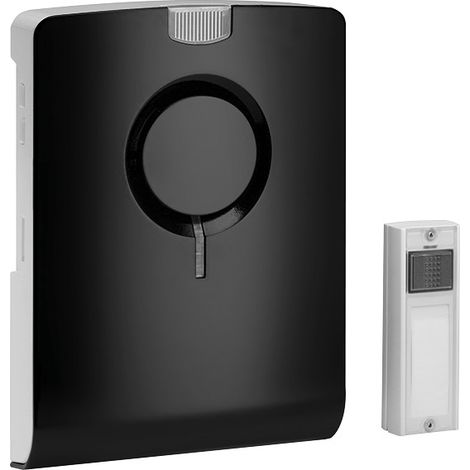 Grothe Juego de timbres HiFi ECHO, alcance de 500 m, MicroSD, negro, 43501