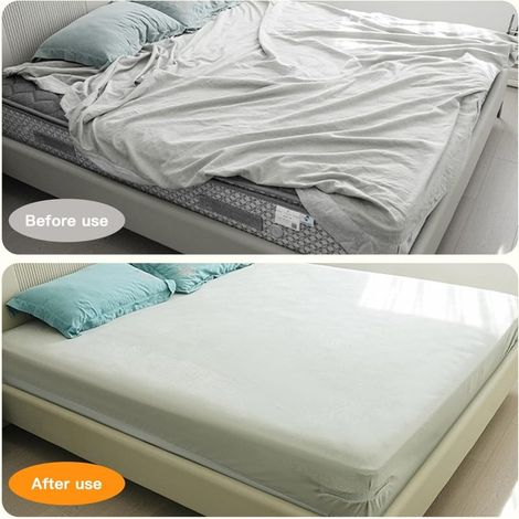 Ensemble de 4 pinces antidérapantes pour draps, fixations d'angle pour matelas réglables/épais, installation rapide en 30 secondes (1/3)
