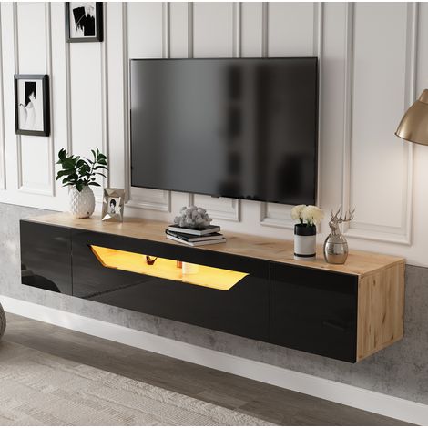 TV Schrank Lowboard wandmontiert 180 cm LED OKMYHOME (1/5)