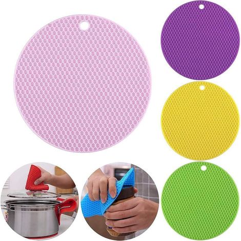 Silicone Trivet, Set of 6 Multifunctional Silicone Trivet, Heat Resistant, for Opening Jars, Cutlery Holder, Oven Gloves, Pot Holder - 18 cm (1/5)