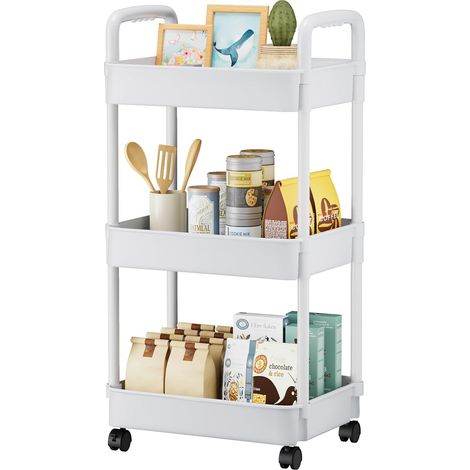 Chariot de rangement à plusieurs étages, étagère étroite pour cuisine, salle de bain et salon, sur pied
