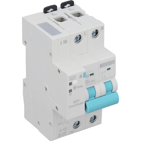 Disjoncteur intelligent 2P 63A avec télécommande WiFi, interrupteur sans fil, mesure de consommation, tension 145-295V (1/5)