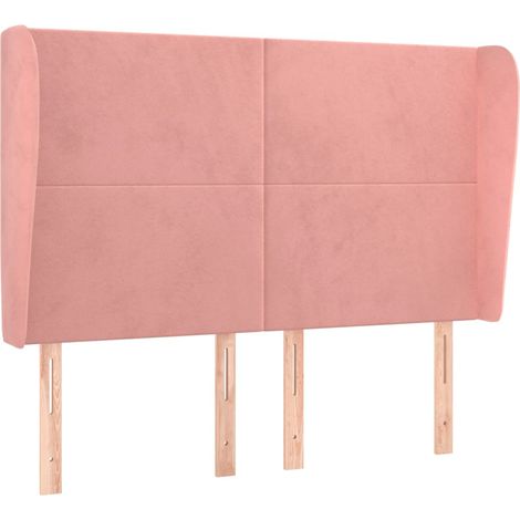 Maison Exclusive - Testiera ad Orecchio Rosa 147x23x118/128 cm in Velluto (1/5)