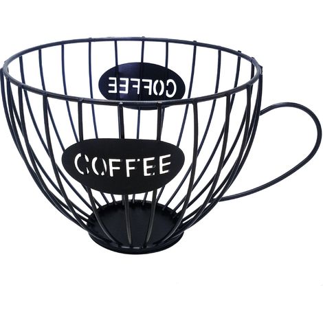 Support Capsule Café - En Fer Émaillé - Design Forme Tasse - Aération Optimale - Pour Capsules Café K-Cup et Autres - 1 Pièce (1/5)