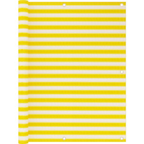 Brise vue pour balcon - Brise vent Écran de jardin Jaune et blanc 120x500 cm PEHD BV727530 - BonneVie (1/5)