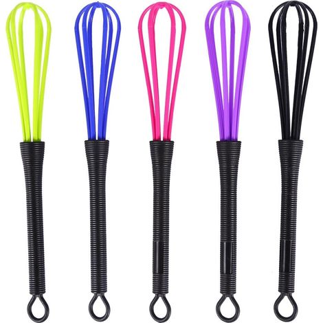 Coiffure, fouet, 5 pcs Couleur de cheveux Fouet multifonctionnel Plastique Salon de coiffure Barbier d'ameublement Couleur de cheveux Dye Crème de cuisine Fouet ballon Mélangeur Outil pour Oeuf (1/5)