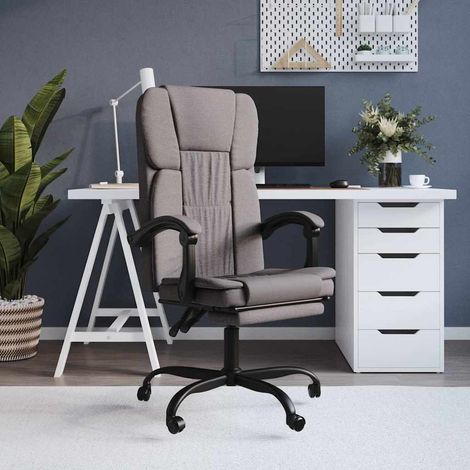 vidaXL Silla de oficina reclinable de tela gris taupé (1/5)