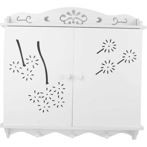 Porte-manteau mural sans clou pour boîtier électrique, cadre décoratif en PVC blanc, 47x35x5 cm, rangement pratique et design contemporain (1/3)