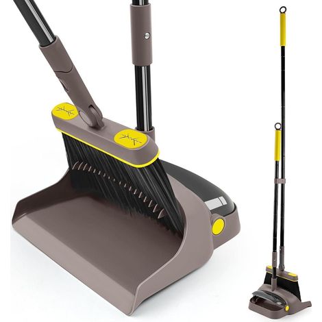JEHONN Besen Kehrschaufel Set Langem Stiel 138CM 180 Grad Drehen Kehrbesen (1/5)
