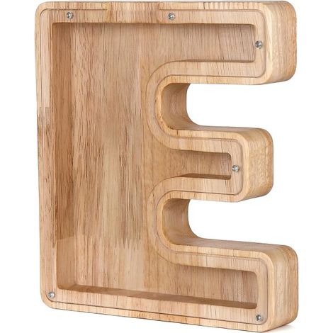 Tirelire en bois personnalisée, cadeau unique idéal, décoration, souvenir ou coffre-fort (E, 16x2,8x18cm) (1/5)