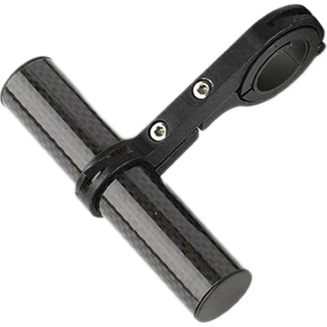Rallonge de guidon de vélo légère en fibre de carbone et alliage d'aluminium pour support de téléphone, lampe torche, noir, à fixation simple. (1/5)
