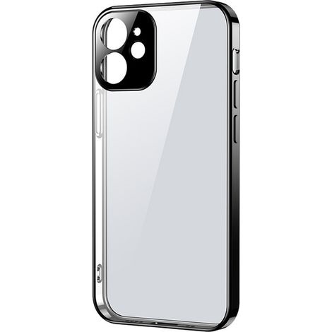Custodia trasparente ultrasottile con cornice metallica per iPhone 12 Pro Max, nera (1/5)