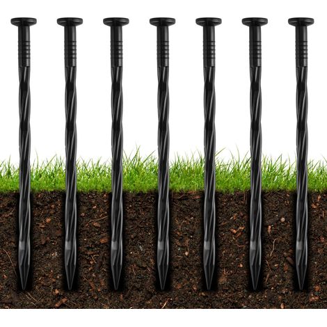 Plastic Landscape Edging Anchoring Stakes Spiral Spikes for Paver Weed Barrier Turf 20pcs 20cm (1/5)