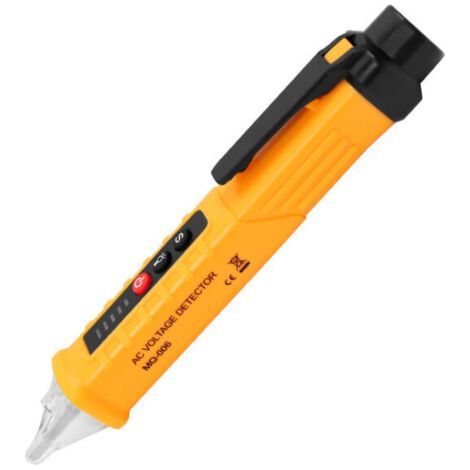 Berührungsloser Spannungsprüfer, Wechselspannungsprüfer 12–1000 V mit einstellbarer Empfindlichkeit mit Taschenlampe und akustischem Alarm, Neutral-/Phasendrahttest und Erkennung der Firewire-Nulllini (1/5)