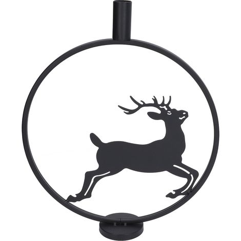 Hirsch-Kerzenhalter, schwarz, europäischer Stil, Teelichthalter, Wanddekoration für Hochzeitsfeiern (1/5)