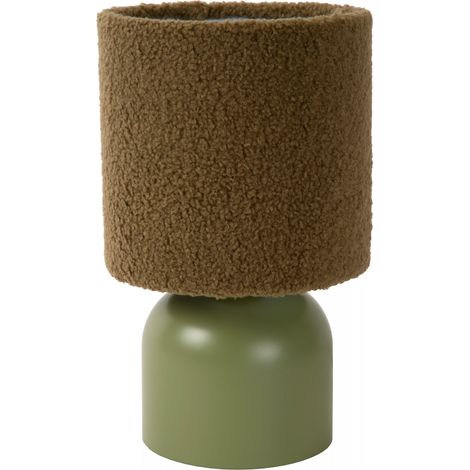 Lampada da tavolo verde/marrone cotone E14 Woolly Lucide (1/5)
