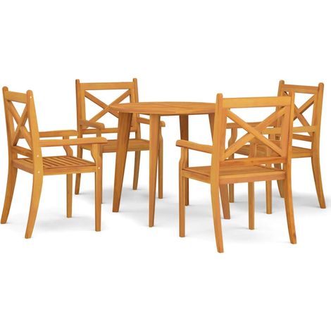 Maison Exclusive - 5-tlg. Garten-Essgruppe Massivholz Akazie (1/5)