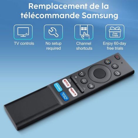 Telecommande - Universelle Pour Smart Tv Samsung - 4 Boutons Raccourcis - Compatible Avec Modeles Samsung Récents - 1 Pièce (1/5)