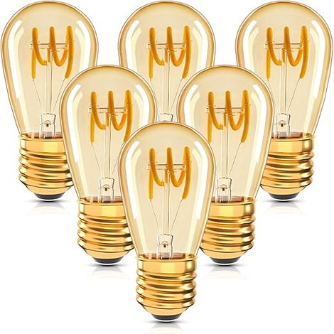 Ampoules LED E27 Vintage Filament Spirale ST45/S14 3 W Lumière Ambrée 2200 K Blanc Très Chaud 150 lm Ampoule Incandescente Rétro Antique Lampe Décorative (1/5)