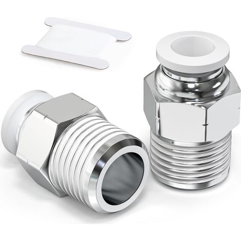 Blanc Raccords filetés mâles 12mm OD x 3/8 BSP PC12-03 (pack de 2) (1/5)