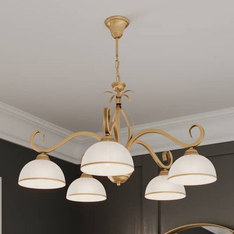 [NEUWERTIG] B-Ware Euluna Pendelleuchte Wivara Pendellampe Lampe Leuchte Decke 5 Fünfflammig Gold