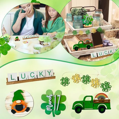 Panneau Décoratif En Bois - Pour Plateau À Étages - Décoration Saint-Patrick - 5 Pièces (1/5)